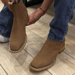 MEN'S RETRO SQUARE HEAD CHELSEA SHORT BOOTS 13987668YL