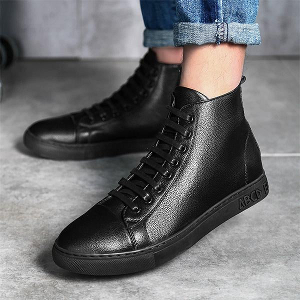 MEN'S STYLISH CASUAL SIDE ZIPPER LACE-UP SHOES 96928390S