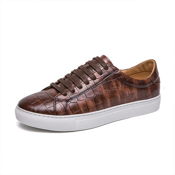 MEN'S CASUAL STONE PATTERN LACE-UP SNEAKERS 37736175S