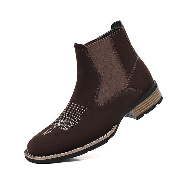 MEN'S RETRO EMBROIDERED SUEDE CHELSEA BOOTS 47813482YL