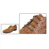 MEN'S CROCODILE PATTERNED BLOCK LEATHER SHOES 31185066YL