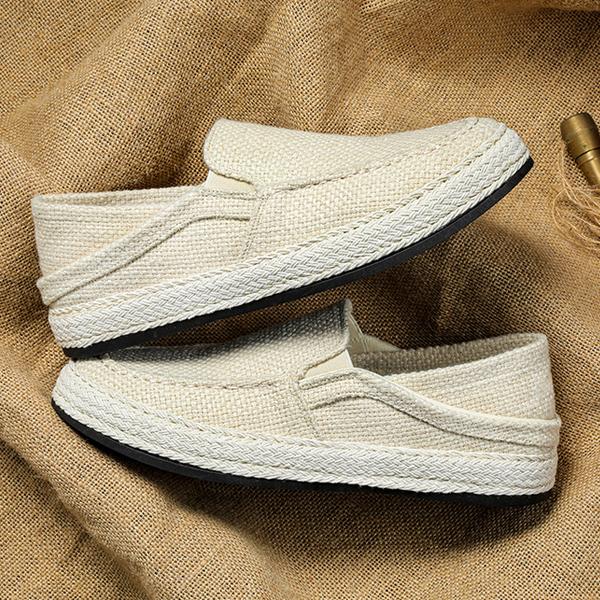 MEN'S CASUAL SLIP-ON LINEN FISHERMAN SHOES 95003389S