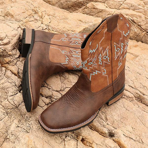 MEN'S RETRO WESTERN COWBOY KNIGHT BOOTS 45705539YL