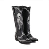 MEN'S RETRO EMBROIDERED SKULL CHUNKY HEEL WESTERN BOOTS 04001944S