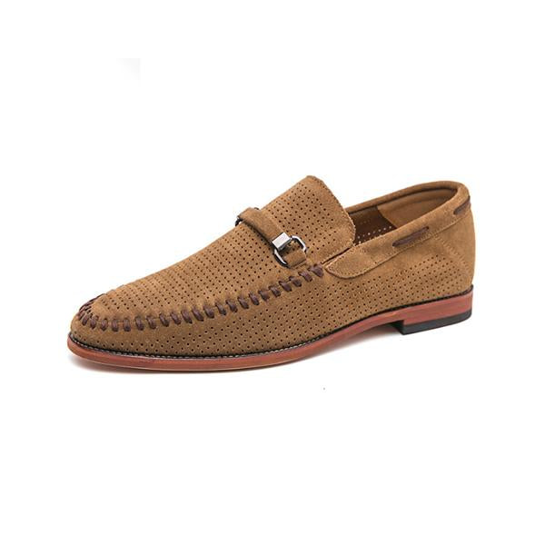 MEN'S BUSINESS PUNCHING BREATHABLE SLIP-ON LOAFERS 51578850S