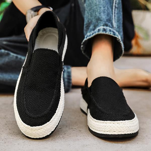 MEN'S CASUAL SLIP-ON LINEN FISHERMAN SHOES 95003389S