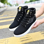 MEN'S CASUAL LETTER HIGH TOP CANVAS SHOES 34738690S