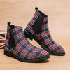 MEN'S RETRO BUSINESS CHECKERED CHELSEA BOOTS 57453227S