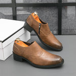 MEN'S CASUAL SQUARE TOE CHUNKY HEEL DRESS SHOES 42519413S