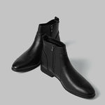 MEN'S SOFT LEATHER CASUAL SIDE ZIPPER LEATHER BOOTS 51416374YL