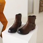 MEN'S RETRO ZIPPER LEATHER BOOTS 00992662YL