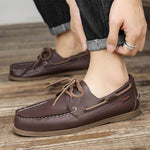 MEN'S CASUAL LACE-UP CONTRAST COLOR BOAT SHOES 65161175S