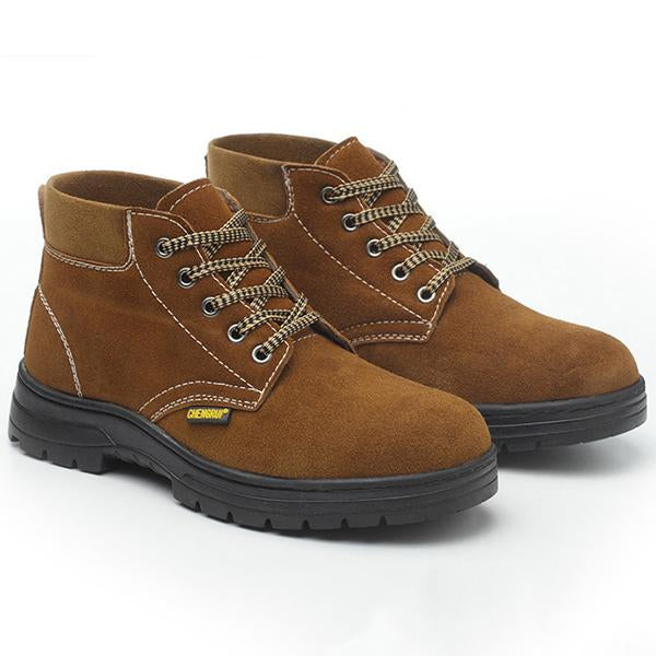 MEN'S CASUAL LACE-UP NON-SLIP WEAR-RESISTANT WORK BOOTS 86853496S