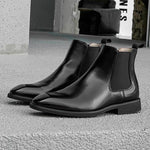 MEN'S STYLISH BUSINESS SQUARE TOE CHELSEA BOOTS 56183596S