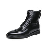 MEN'S POINTED METAL BUCKLE RETRO DESIGN LACE UP BOOTS 96684680YL