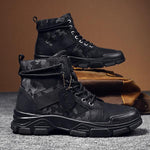 MEN'S LACE-UP THICK-SOLED VINTAGE CAMOUFLAGE BOOTS 19262647S