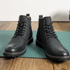 MEN'S SOLID COLOR RETRO LACE UP LEATHER BOOTS 05230372YL