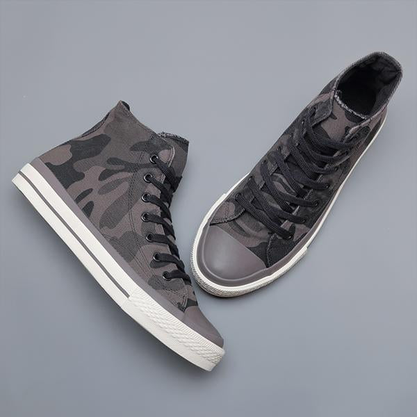 MEN'S CLASSIC LACE-UP RETRO CAMOUFLAGE CANVAS SHOES 61198095S