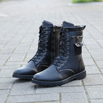 MEN'S STYLISH LACE-UP MID-CALF COMBAT BOOTS 98031417S