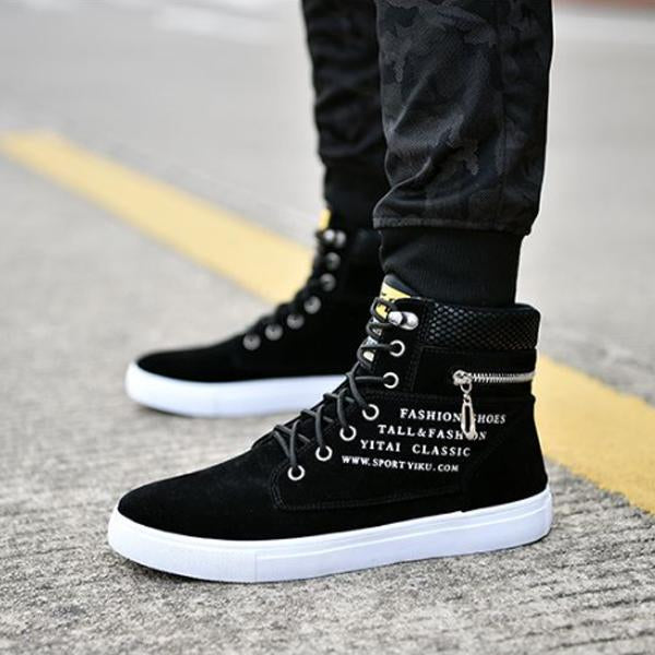 MEN'S CASUAL LETTER HIGH TOP CANVAS SHOES 34738690S