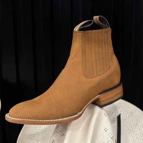 MEN'S RETRO SQUARE HEAD CHELSEA SHORT BOOTS 13987668YL