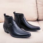 MEN'S FASHION SIDE ZIPPER POINTED TOE RIDER BOOTS 22457661S