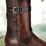 MEN'S RETRO WESTERN SIDE ZIPPER COWBOY BOOTS 69123388YL