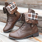 MEN'S RETRO LACE UP LEATHER BOOTS 00012800YL