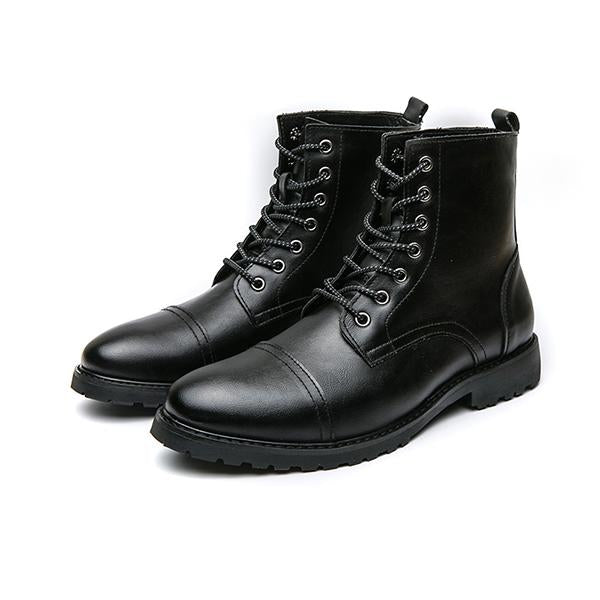 MEN'S BLACK LACE UP MOTORCYCLE BOOTS 69876940YL