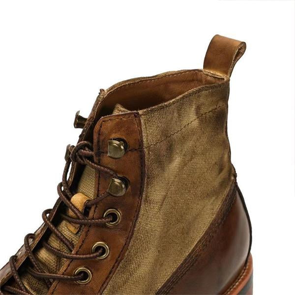 MEN'S RETRO COLOR-BLOCKED MOTORCYCLE BOOTS 09762815S