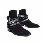 MEN'S RETRO METAL CHAIN ANKLE BOOTS 17751671YL