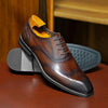 MEN'S FAUX WOODGRAIN BROGUE SQUARE TOE DRESS SHOES 32260216S