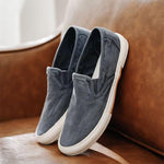 MEN'S DISTRESSED SLIP-ON WASHED CANVAS DECK SHOES 00108473S