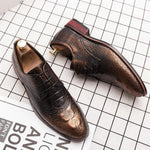 MEN'S CASUAL SLIP-ON CROCODILE PATTERN DRESS SHOES 78342495S