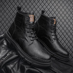 MEN'S HIGH TOP RETRO MOTORCYCLE LEATHER BOOTS 44723860YL