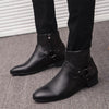 MEN'S SOLID COLOR POINTED SIDE ZIPPER CASUAL BOOTS 03888463YL