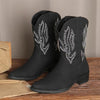 MEN'S RETRO CONTRASTING EMBROIDERY DESIGN WESTERN BOOTS 76234851YL