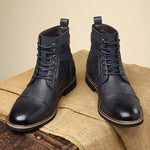 MEN'S CASUAL ANTI-SLIP BELT BUCKLE LACE UP BOOTS 07957754S