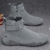 MEN'S SOLID COLOR ROUND TOE SIDE ZIPPER ANKLE BOOTS 84665277YL_