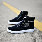 MEN'S CASUAL LETTER HIGH TOP CANVAS SHOES 34738690S