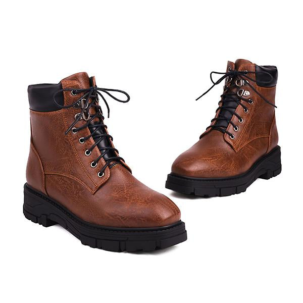 MEN'S RETRO ROUND TOE LACE UP BOOTS 81830142YL