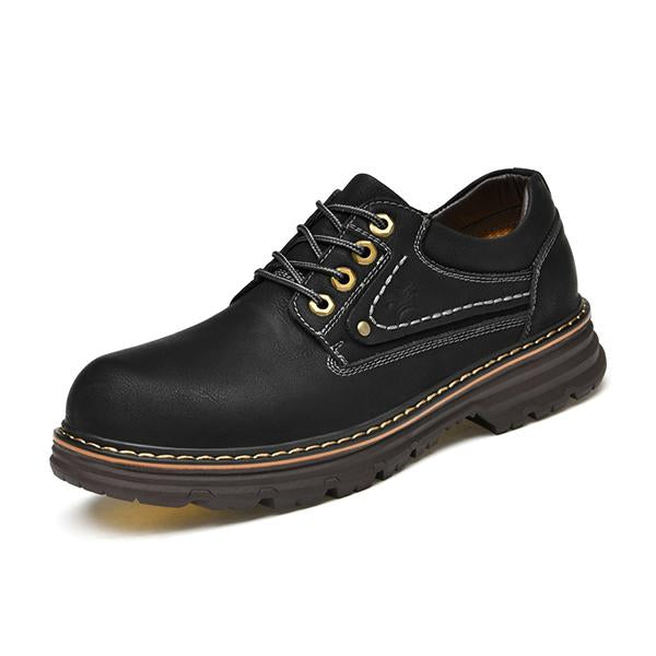 MEN'S RETRO TRENDY LACE-UP CASUAL WORK SHOES 13829634S