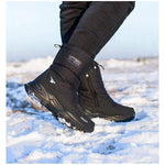 MEN'S BLACK OUTDOOR WATERPROOF COMFORTABLE FAUX FUR BOOTS 26348805YL