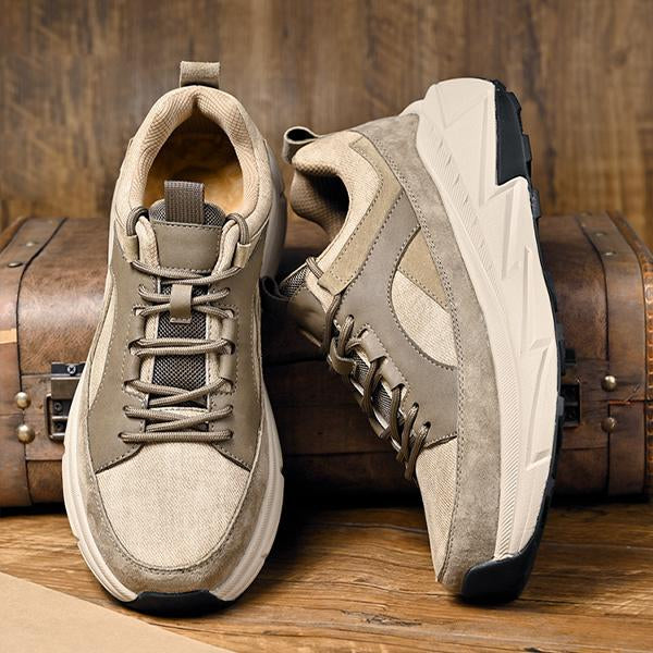 MEN'S RETRO COLOR CONTRASTING LACE UP CASUAL SHOES 46844881YL