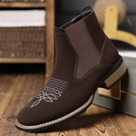 MEN'S RETRO EMBROIDERED SUEDE CHELSEA BOOTS 47813482YL