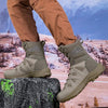 MEN'S GREEN LACE UP OUTDOOR HIKING BOOTS 91678971YL