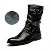 MEN'S STYLISH BELT BUCKLE HIGH TOP ANKLE BOOTS 04305927S