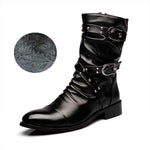 MEN'S STYLISH BELT BUCKLE HIGH TOP ANKLE BOOTS 04305927S