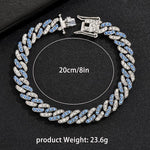 MEN'S FASHION GEOMETRIC BLUE RHINESTONE BRACELET 12575283S