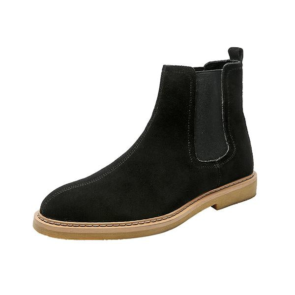 MEN'S SUEDE SOLID COLOR RETRO CHELSEA BOOTS 86280361YL